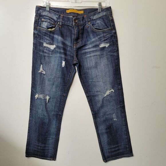 REFUGE like new cropped stretch short distressed Capri style jeans JUNIORS 7 - Picture 1 of 10